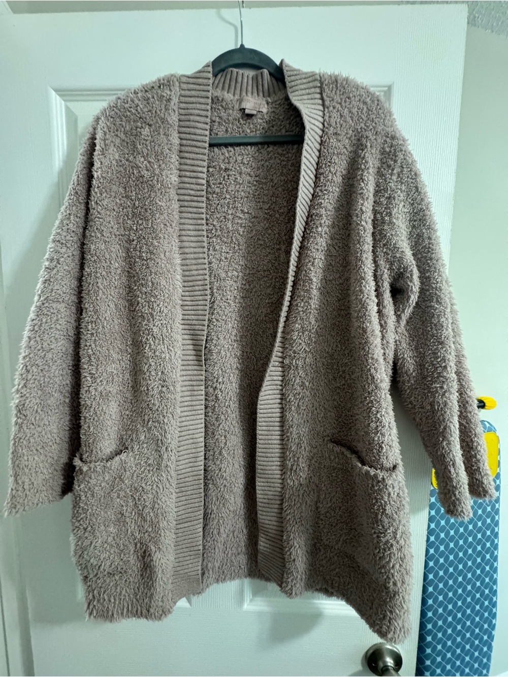 Barefoot Dreams Cozy Plush Open Cardigan in Taupe